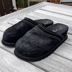 Free People Milo Everyday Mule, Black Leather Suede size 39